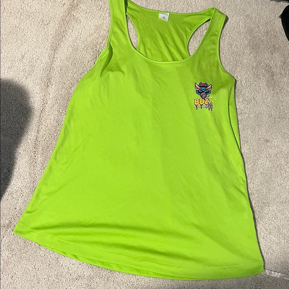 bright green size medium racerback tank top
